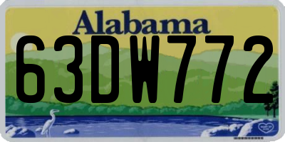 AL license plate 63DW772