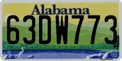 AL license plate 63DW773