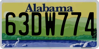 AL license plate 63DW774