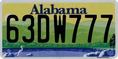 AL license plate 63DW777