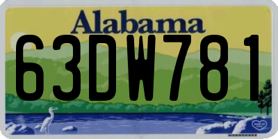 AL license plate 63DW781