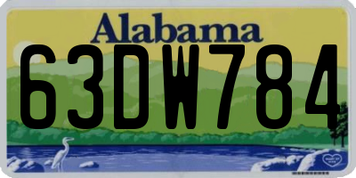 AL license plate 63DW784