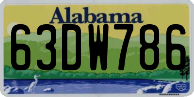 AL license plate 63DW786