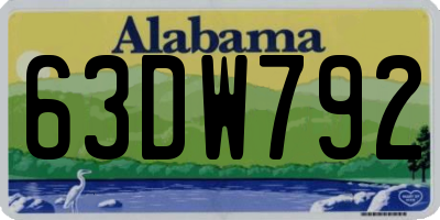AL license plate 63DW792