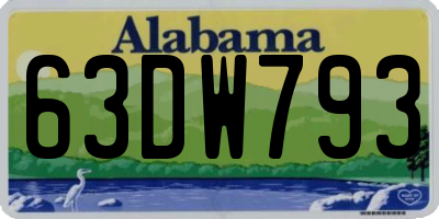 AL license plate 63DW793