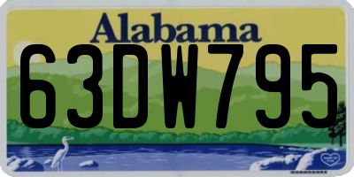 AL license plate 63DW795