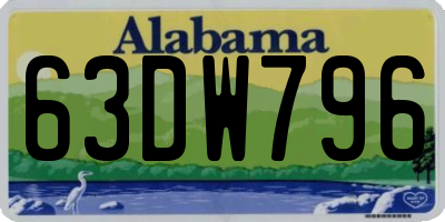 AL license plate 63DW796