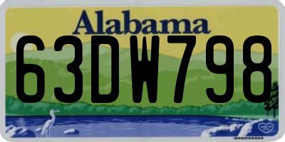 AL license plate 63DW798