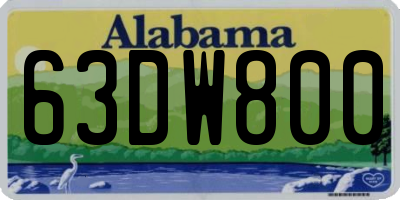 AL license plate 63DW800