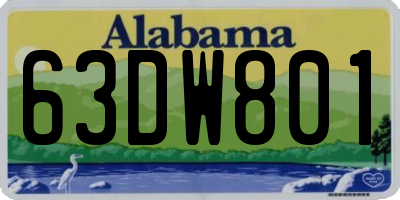 AL license plate 63DW801
