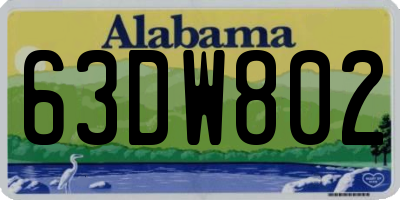 AL license plate 63DW802