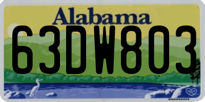 AL license plate 63DW803