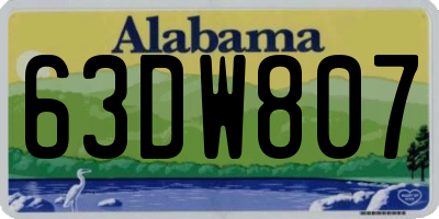 AL license plate 63DW807