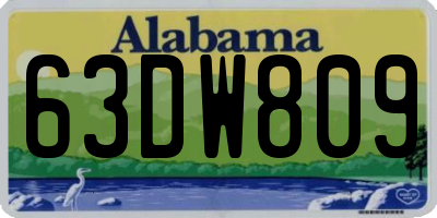 AL license plate 63DW809