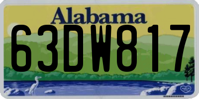 AL license plate 63DW817