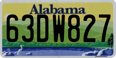 AL license plate 63DW827