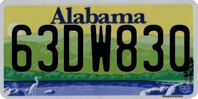 AL license plate 63DW830