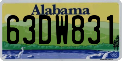 AL license plate 63DW831