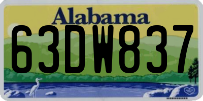 AL license plate 63DW837