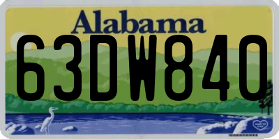 AL license plate 63DW840