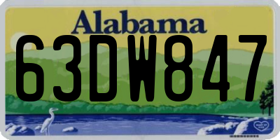 AL license plate 63DW847