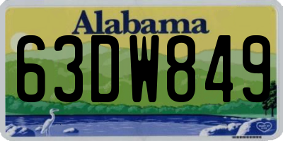 AL license plate 63DW849