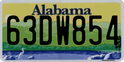 AL license plate 63DW854