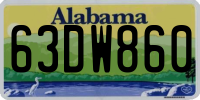 AL license plate 63DW860