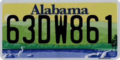 AL license plate 63DW861