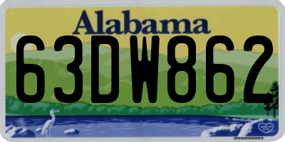 AL license plate 63DW862