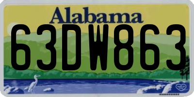 AL license plate 63DW863