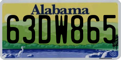 AL license plate 63DW865