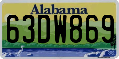 AL license plate 63DW869