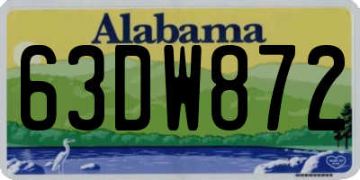 AL license plate 63DW872