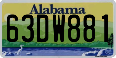 AL license plate 63DW881