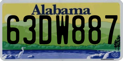 AL license plate 63DW887