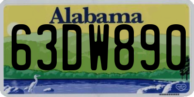 AL license plate 63DW890