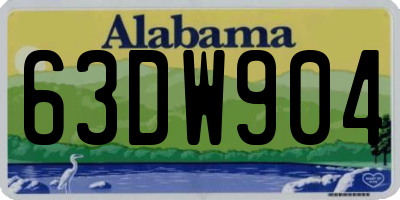 AL license plate 63DW904