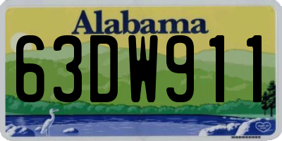 AL license plate 63DW911