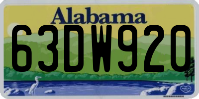 AL license plate 63DW920