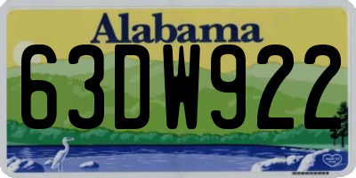 AL license plate 63DW922