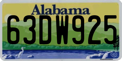 AL license plate 63DW925