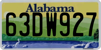 AL license plate 63DW927
