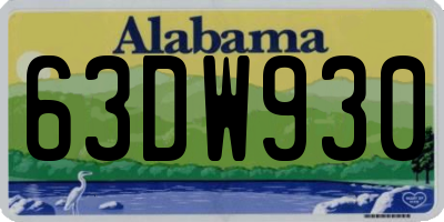 AL license plate 63DW930