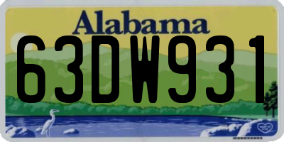 AL license plate 63DW931