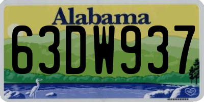 AL license plate 63DW937