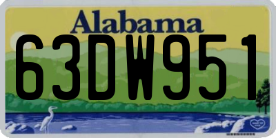 AL license plate 63DW951
