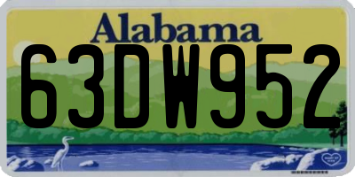 AL license plate 63DW952