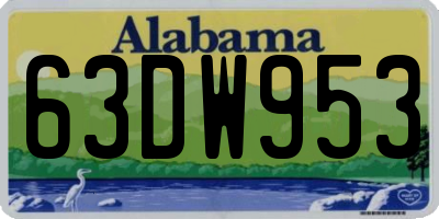 AL license plate 63DW953