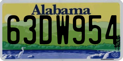 AL license plate 63DW954